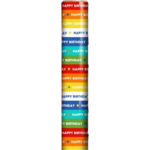 Picture of HAPPY BIRTHDAY RAINBOW WRAPPING ROLL 70CM X 3 METERS